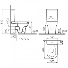 Унитаз VitrA Zentrum 9012B003-7226 с функцией биде и смесителем (с сиденьем)