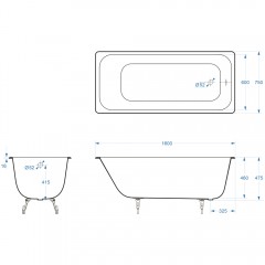 Ванна чугунная Delice France Aurora 160x75 DLR230604