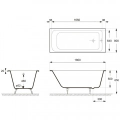 Ванна чугунная Delice France Camelot 180x80 DLR230616