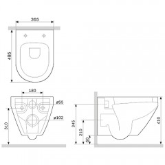 Унитаз подвесной Am.Pm Spirit V2.0 C701700SC безободковый