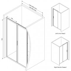 Душевая дверь Am.Pm Gem W90G-100-1-195BG