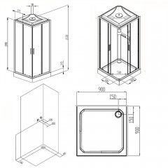 Душевая кабина Am.Pm Gem W90C-403-090MT