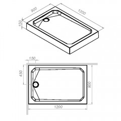 Поддон акриловый Am.Pm Gem W90T-404-12090W