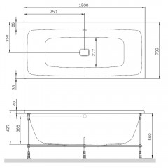 Ванна акриловая Am.Pm Func W84A-150-070W-A