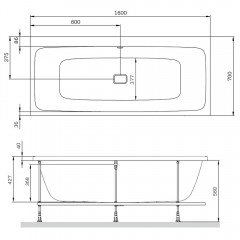 Ванна акриловая Am.Pm Func W84A-160-070W-A