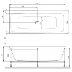 Ванна акриловая Am.Pm Func W84A-170-075W-A