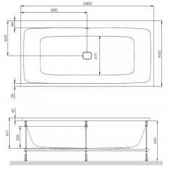 Ванна акриловая Am.Pm Func W84A-180-080W-A