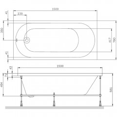 Ванна акриловая Am.Pm X-Joy W94A-150-070W-A1