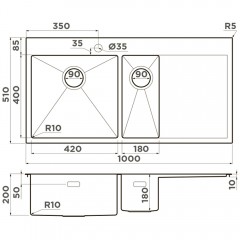 Мойка кухонная Omoikiri Akisame 100-2-LG-L