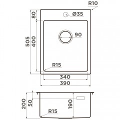 Мойка кухонная Omoikiri Amadare 39-IN