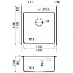 Мойка кухонная Omoikiri Amadare 45-IN