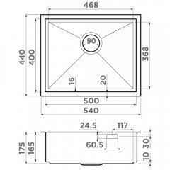 Мойка кухонная Omoikiri Kasen 54-16-INT-LG