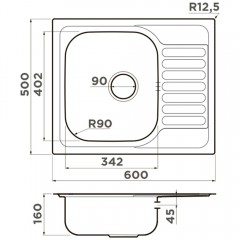 Мойка кухонная Omoikiri Kashiogawa 60-IN