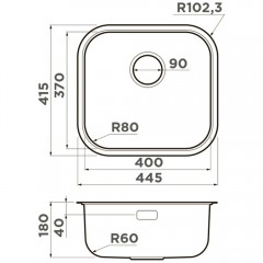 Мойка кухонная Omoikiri Omi 44-U/IF-LG