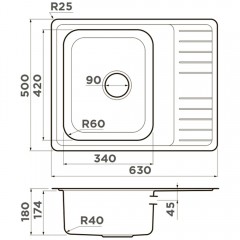 Мойка кухонная Omoikiri Sagami 63-IN