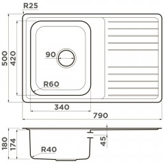 Мойка кухонная Omoikiri Sagami 79-IN
