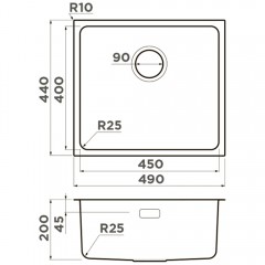 Мойка кухонная Omoikiri Tadzava 49-U/I-GM