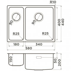 Мойка кухонная Omoikiri Tadzava 58-2-U/I-IN-R