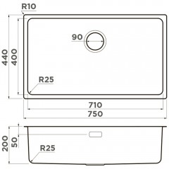 Мойка кухонная Omoikiri Tadzava 75-U/I-IN