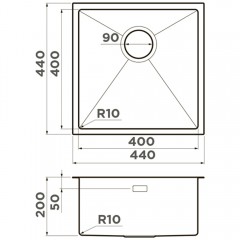 Мойка кухонная Omoikiri Taki 44-U/IF-GB