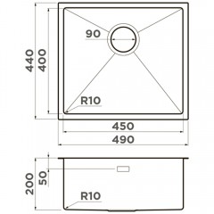 Мойка кухонная Omoikiri Taki 49-U/IF-GM