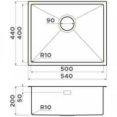 Мойка кухонная Omoikiri Taki 54-U/IF-GB