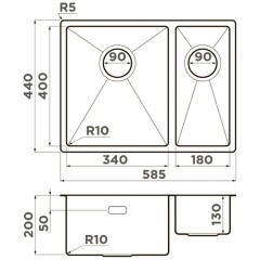 Мойка кухонная Omoikiri Taki 58-2-U/IF-IN-L