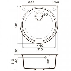 Мойка кухонная Omoikiri Akegata 51-BL