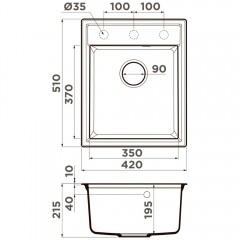 Мойка кухонная Omoikiri Daisen 42-CA