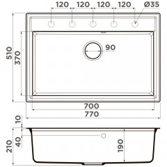 Мойка кухонная Omoikiri Daisen 77-PA
