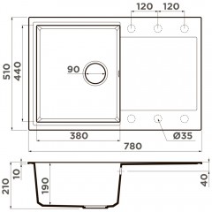 Мойка кухонная Omoikiri Daisen 78-PA