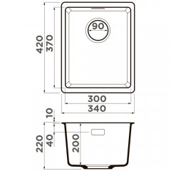 Мойка кухонная Omoikiri Kata 34-U-PA