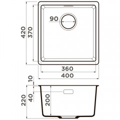 Мойка кухонная Omoikiri Kata 40-U-PA