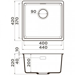Мойка кухонная Omoikiri Kata 44-U-PA