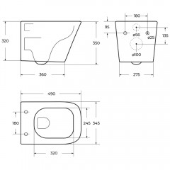 Унитаз подвесной BelBagno Ardente-tor BB520CH-TOR+BB3103/3106SC безободковый торнадо