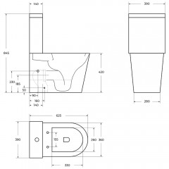 Унитаз BelBagno Flay-tor BB2149CP-TOR+BB2149T+BB870SC безободковый торнадо