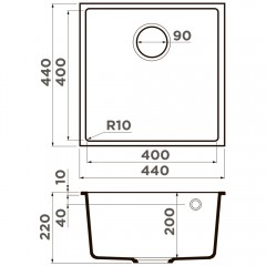 Мойка кухонная Omoikiri Bosen 44-U-DC