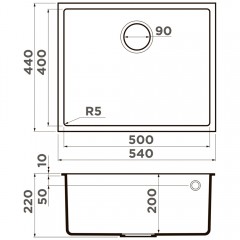 Мойка кухонная Omoikiri Bosen 54-U-SA