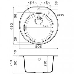 Мойка кухонная Omoikiri Miya 50R-BL