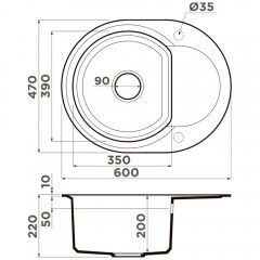 Мойка кухонная Omoikiri Sakaime 60E-WH