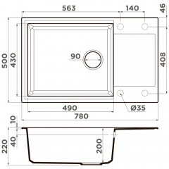 Мойка кухонная Omoikiri Sakaime 78-LB-BE
