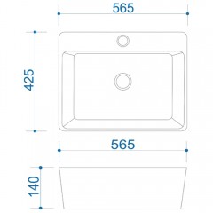 Раковина накладная Teymi Aina 56 T50005