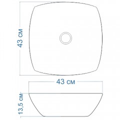 Раковина накладная Teymi Kati 43 T50701