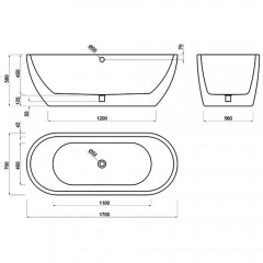 Ванна акриловая Teymi Iva 170x70 T30601