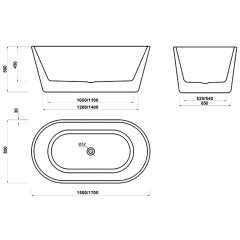 Ванна акриловая Teymi Solli 150x80 T30201