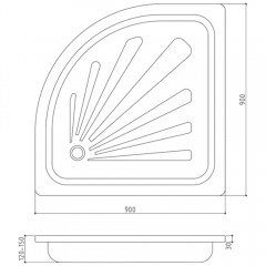 Поддон стальной Teymi Aina 90x90 T100108