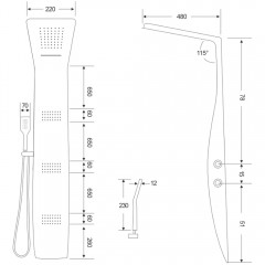 Душевая панель Cerutti Arno BW CT9656