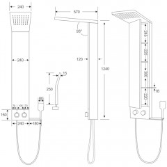 Душевая панель Cerutti Ticino CT9662