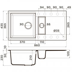 Мойка кухонная Omoikiri Sakaime 86-2-BE