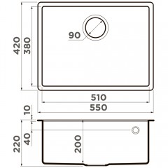 Мойка кухонная Omoikiri Tedori 54-U-BL